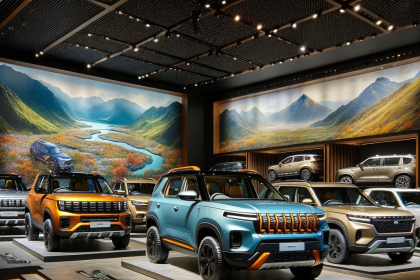 Elegant display of the top 10 SUVs of 2023 in India, featuring a variety of rugged and stylish models from leading automotive brands