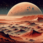 A detailed illustration of the Martian surface, highlighting the unique geological features characteristic of Mars