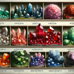 A realistic image depicting a collection of the world's rarest minerals