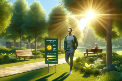 A realistic image that visually captures the benefits of sunlight on human health