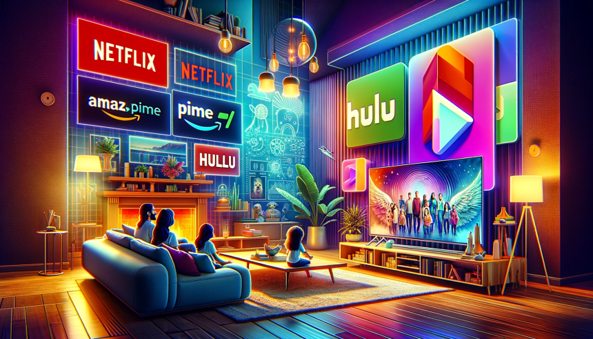 A vibrant and modern image depicting the concept of Over-the-Top (OTT) platforms