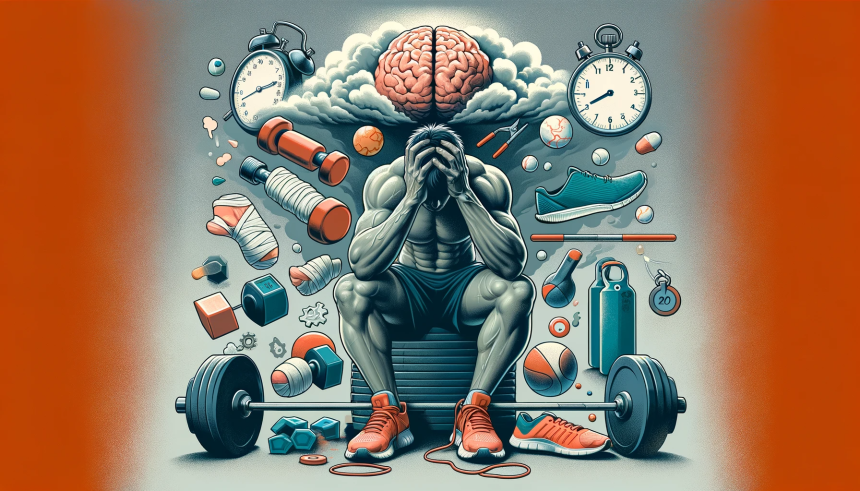 An illustration depicting the concept of excessive exercise and its adverse effects