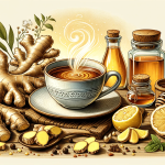 An illustration that embodies the essence of ginger tea as a traditional and healthful beverage