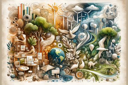 An illustration that embodies the fusion of artistic creativity and environmental sustainability, known as eco-artistry