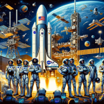 An illustration that encapsulates the essence of NASA's SpaceX Crew-8 mission to the International Space Station