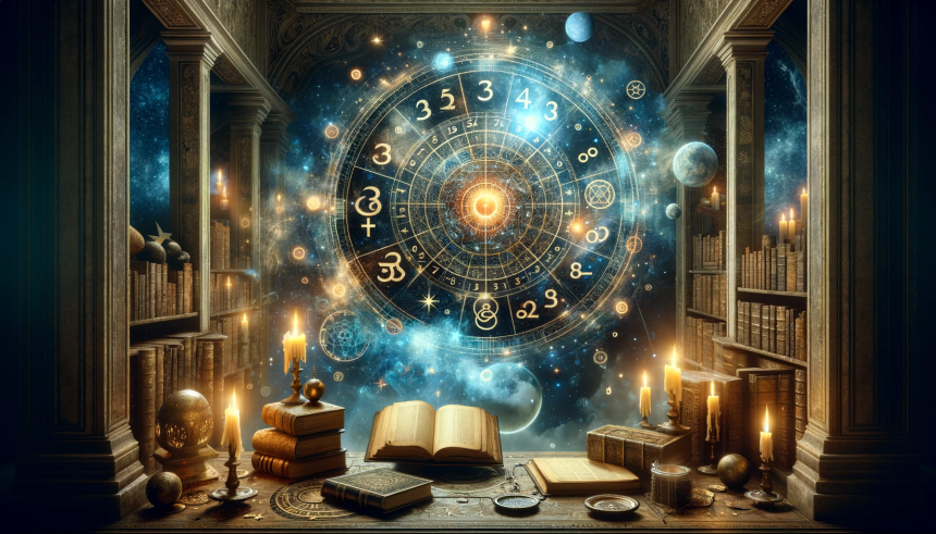 An image depicting the mystical and symbolic essence of numerology