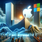 An image that embodies the concept of 'Microsoft Surpasses Apple as World's Most Valuable Company'