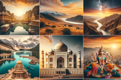 Collage of the top 10 breathtaking destinations in India for 2024