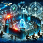 Dynamic image depicting the top 10 trends reshaping cybersecurity in 2023, featuring digital fortresses, advanced encryption methods, and cybersecurity