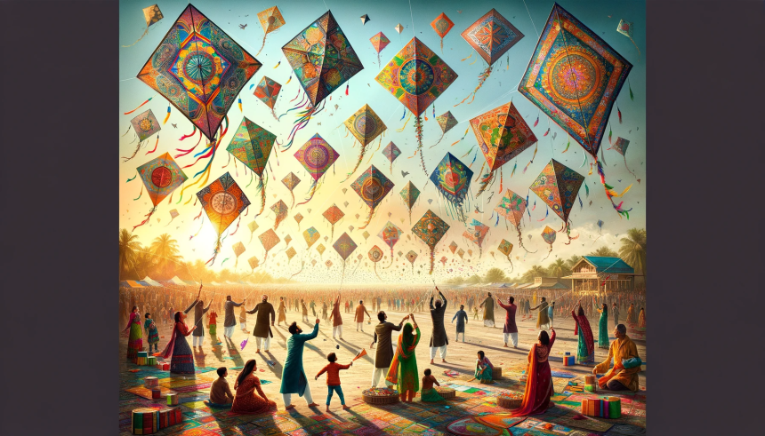 Sankranti Skies_ A Cultural Mosaic of Kite Flying