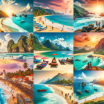 Scenic collage of the top 10 beaches in India for 2024, featuring pristine shores, turquoise waters, and tourists enjoying the sun, sand, and surf