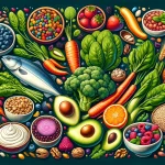 An illustration showcasing the top 10 superfoods for holistic health