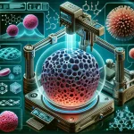 An illustration that embodies the innovative concept of 3D-printed spheroids in biomedical research