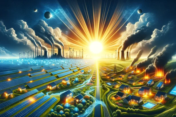 An illustration that embodies the vibrant growth and transformative potential of the solar industry