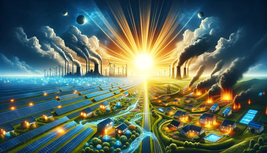 An illustration that embodies the vibrant growth and transformative potential of the solar industry