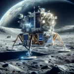 An illustration that encapsulates a detailed and futuristic image of the Odysseus Moon Lander, designed by NASA for lunar exploration