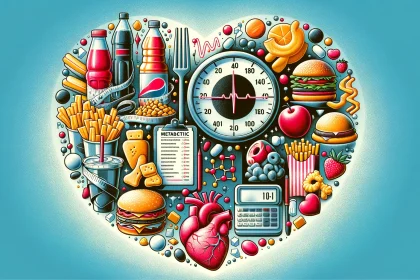 An illustration that visually represents the impact of ultra-processed foods on metabolic health