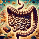 An intricate illustration depicting the small intestine's adaptability to different nutritional environments