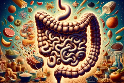 An intricate illustration depicting the small intestine's adaptability to different nutritional environments