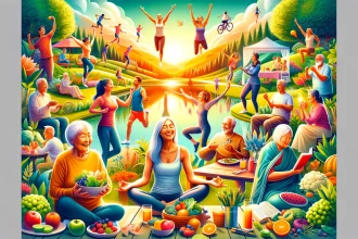 A vibrant and inspiring image that encapsulates the essence of living a longer, healthier life