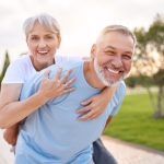 man and woman exercising