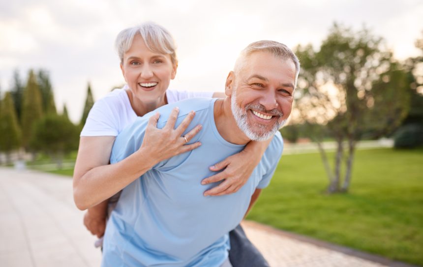 man and woman exercising